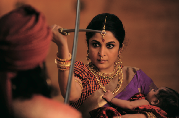 Ramya Krishnan as the tough-as-nails queen Sivagami in Baahubali